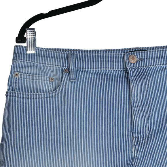 Calvin Klein Denim Jean Shorts Women Size 16 Pockets Blue White Hi Rise Nautical - Picture 5 of 9